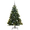 vidaXL Artificial Hinged Christmas Tree 300 LEDs & Ball Set 210 cm