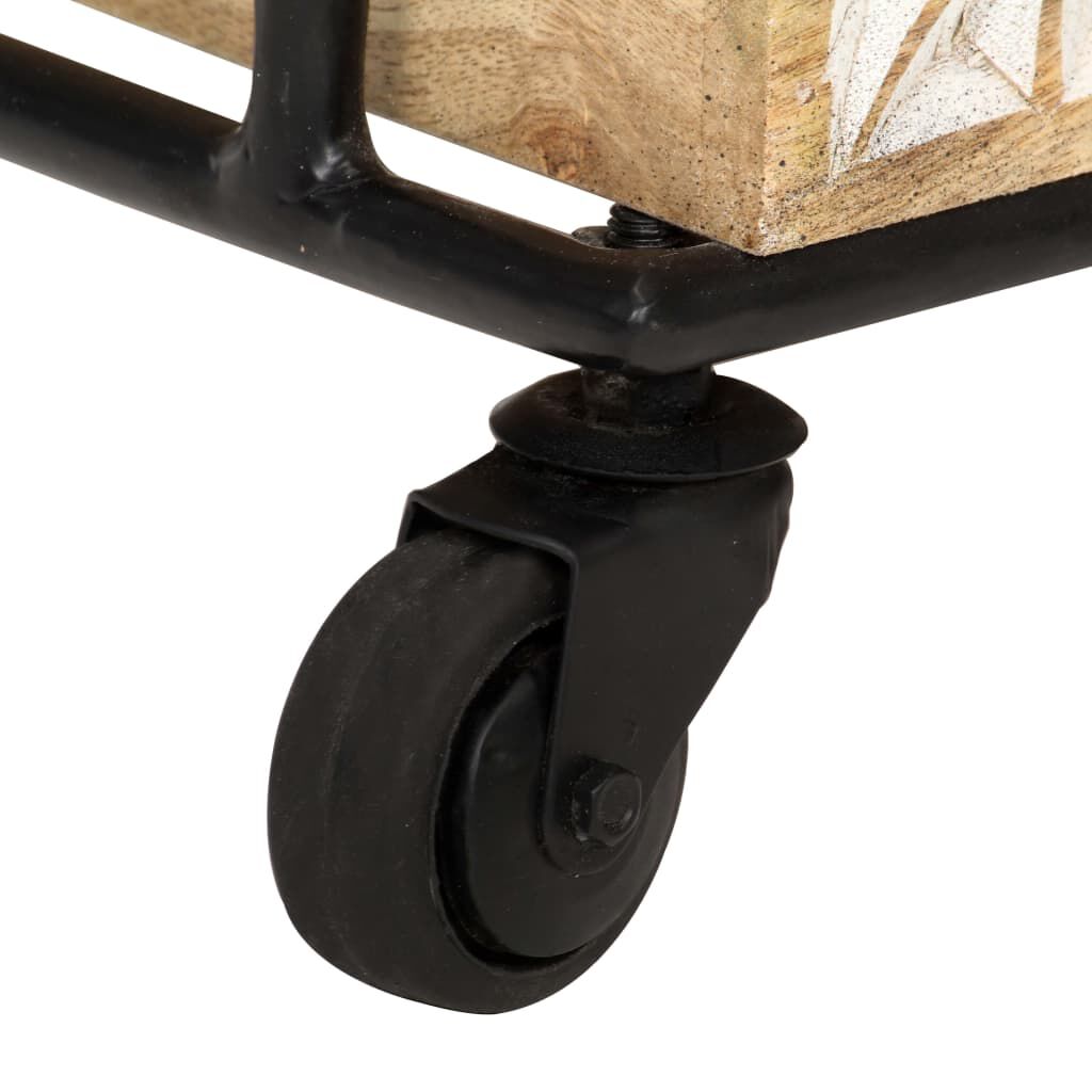 vidaXL 3-Tier Kitchen Trolley 46x30x76 cm Solid Mango Wood