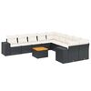 vidaXL 11 Piece Garden Sofa Set with Cushions Black Poly Rattan