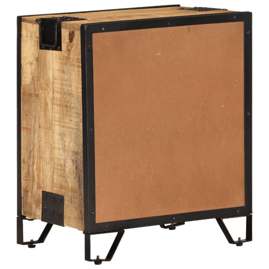 vidaXL Bedside Cabinet 43x30x51 cm Solid Rough Mango Wood