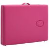 vidaXL Foldable Massage Table 2 Zones Wood Pink