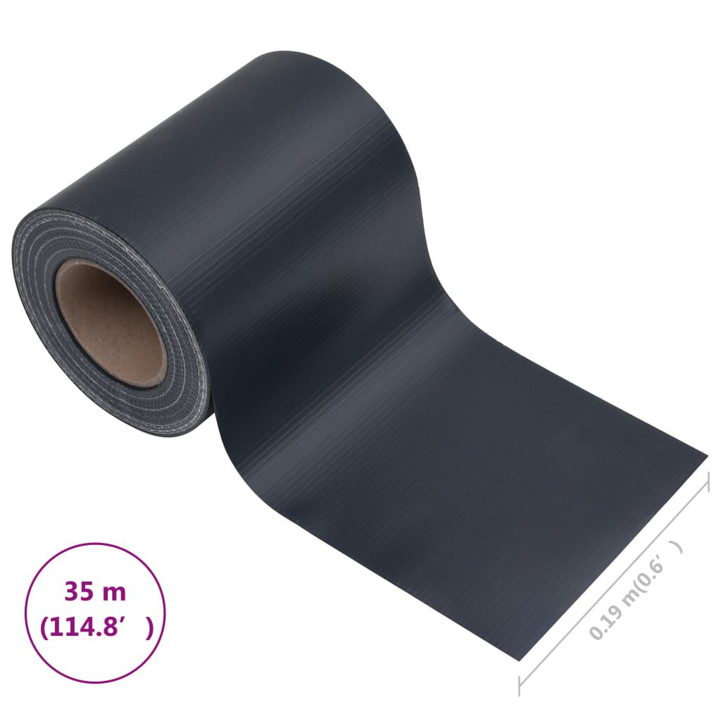 vidaXL Garden Privacy Screen PVC 35x0.19 m Matte Dark Grey