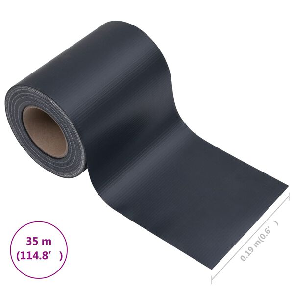 vidaXL Garden Privacy Screen PVC 35x0.19 m Matte Dark Grey