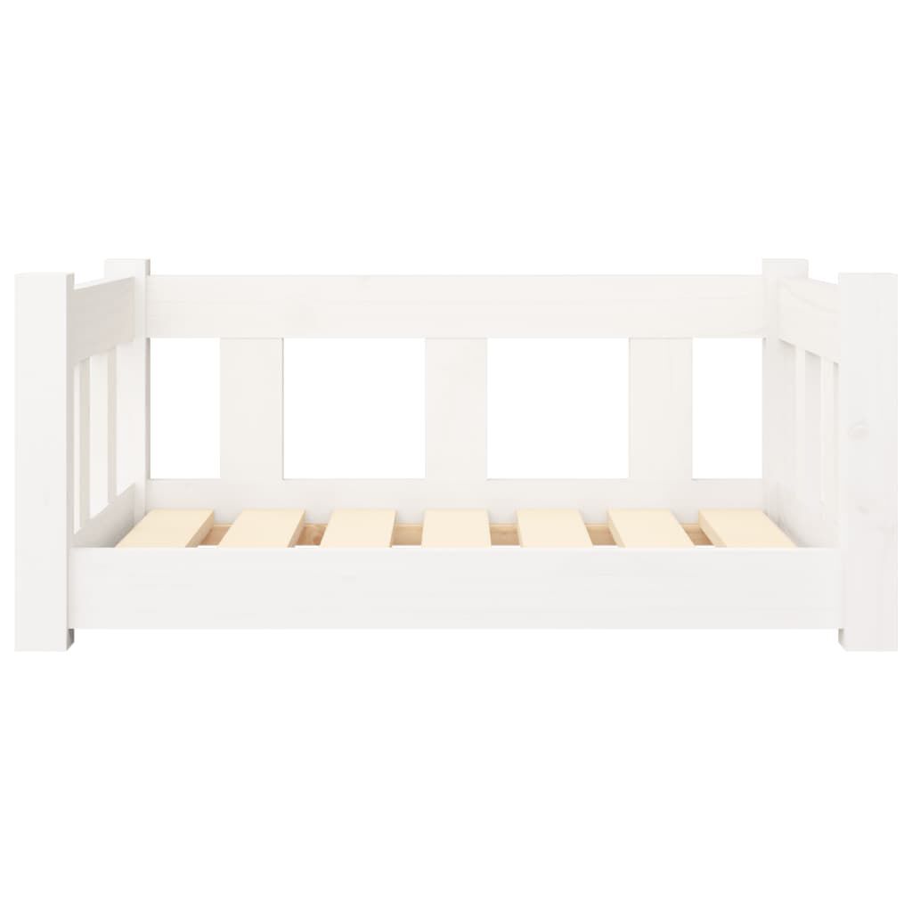 vidaXL Dog Bed White 65.5x50.5x28 cm Solid Wood Pine