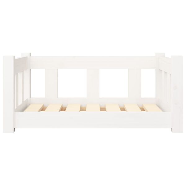 vidaXL Dog Bed White 65.5x50.5x28 cm Solid Wood Pine