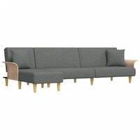 vidaXL L-shaped Sofa Bed Dark Grey 279x140x70 cm Fabric