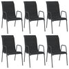 vidaXL Garden Chairs 6 pcs Steel and Textilene Black