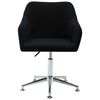 vidaXL Swivel Dining Chair Black Fabric