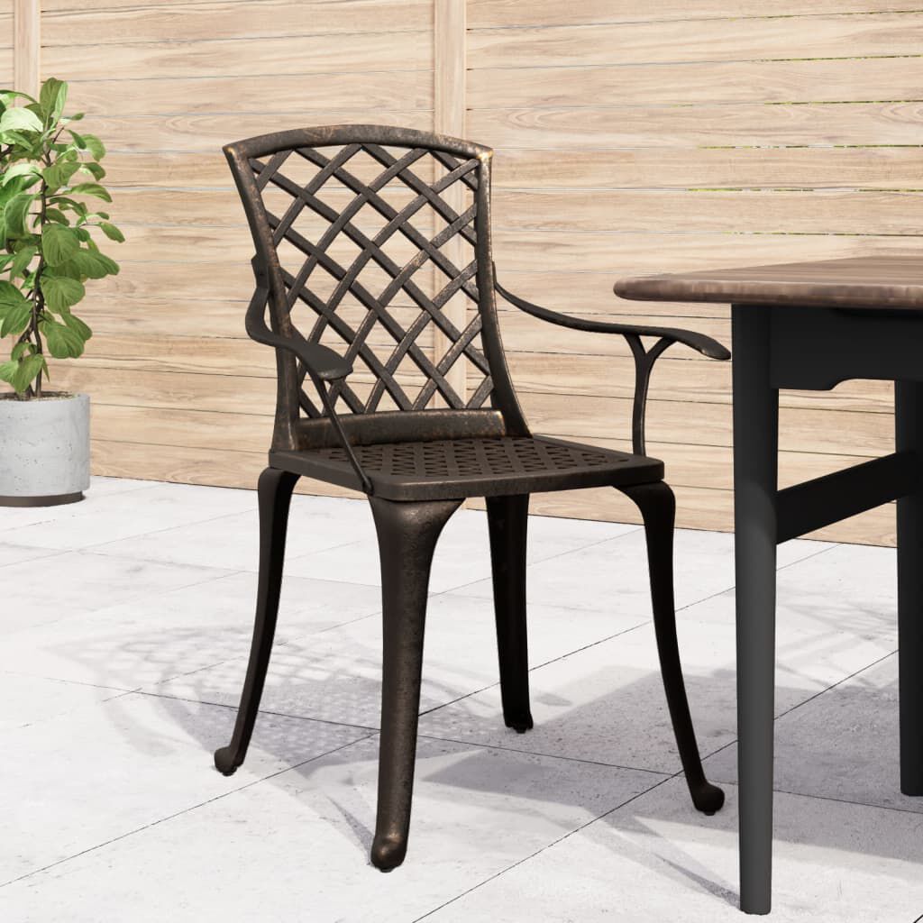 vidaXL Garden Chairs 6 pcs Cast Aluminium Bronze