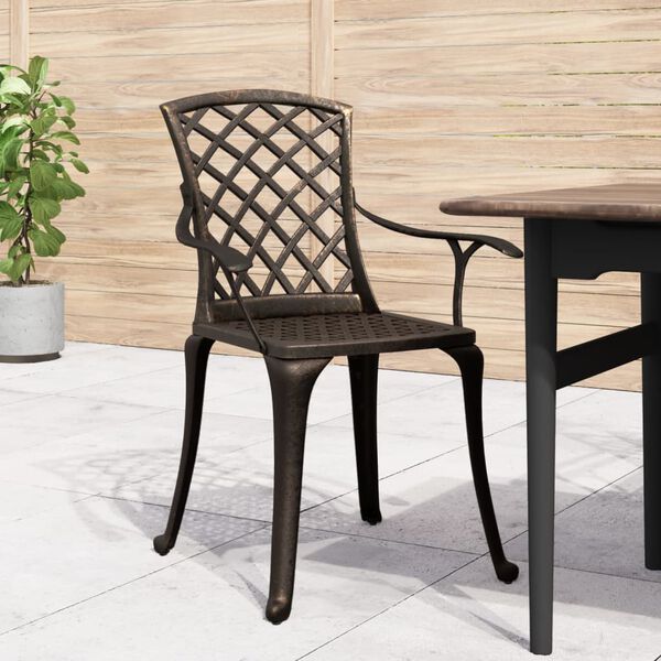 vidaXL Garden Chairs 6 pcs Cast Aluminium Bronze