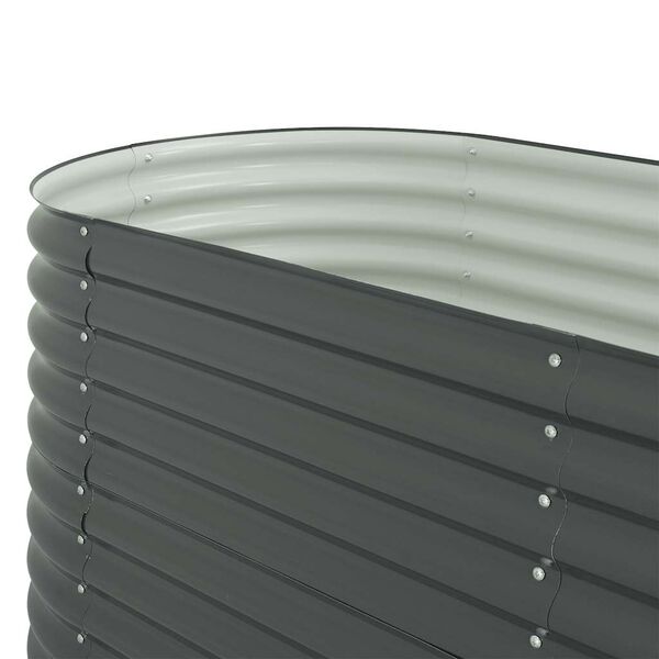vidaXL Garden Raised Bed 320x80x81 cm Galvanised Steel Grey