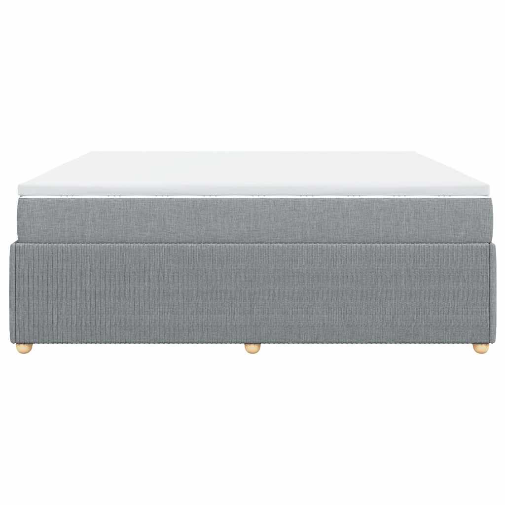 vidaXL Box Spring Bed with Mattress Light Grey California King Fabric