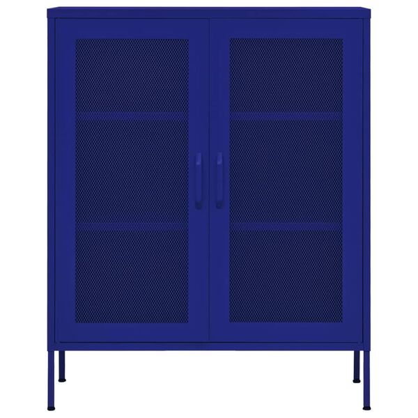 vidaXL Storage Cabinet Navy Blue 80x35x101.5 cm Steel