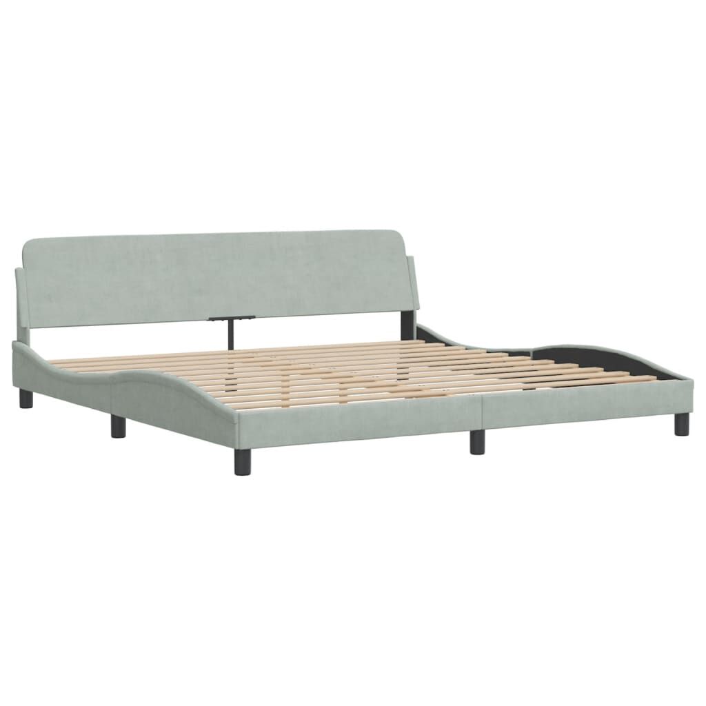 vidaXL Bed Frame without Mattress Light Grey 193x203 cm Velvet