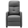 vidaXL Electric Recliner Chair Light Grey Fabric