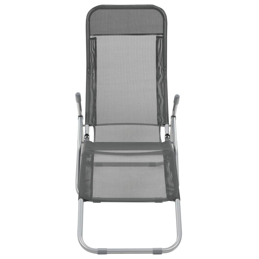 vidaXL Folding Sun Loungers 2 pcs Textilene Anthracite
