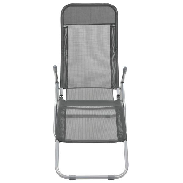 vidaXL Folding Sun Loungers 2 pcs Textilene Anthracite