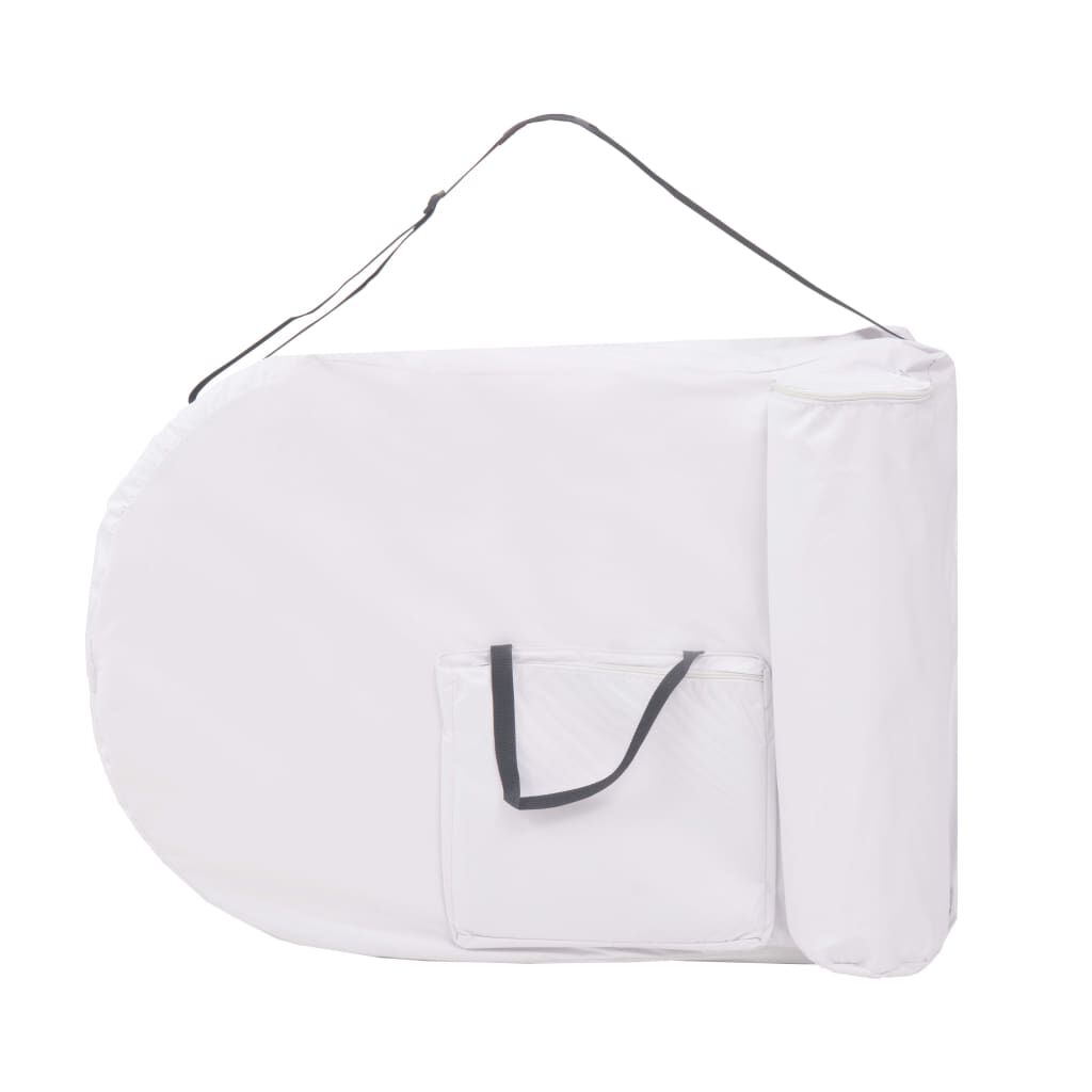 vidaXL Folding Massage Table 4 cm Thick with 2 Bolsters Oval White