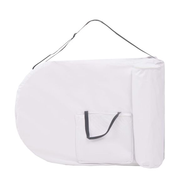 vidaXL Folding Massage Table 4 cm Thick with 2 Bolsters Oval White