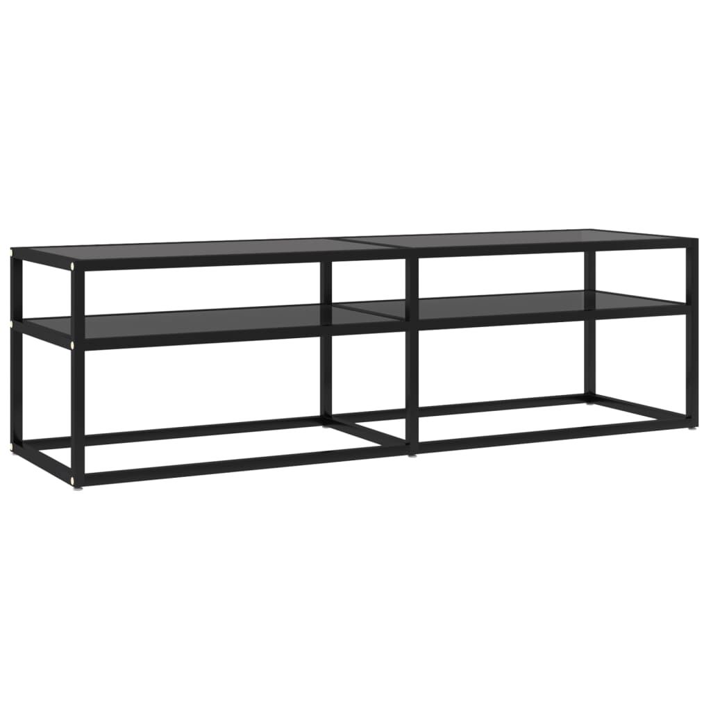 vidaXL TV Cabinet Black 140x40x40.5 cm Tempered Glass