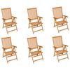 vidaXL Garden Chairs 6 pcs with Anthracite Cushions Solid Teak Wood
