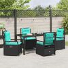 vidaXL Garden Dining Set 5 pcs Black Poly Rattan