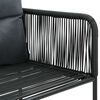 vidaXL 3 Piece Garden Dining Set PVC Rattan Black and Brown