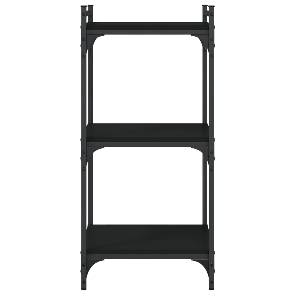 vidaXL Bookcase 3-Tier Black 40x30x86 cm Engineered Wood