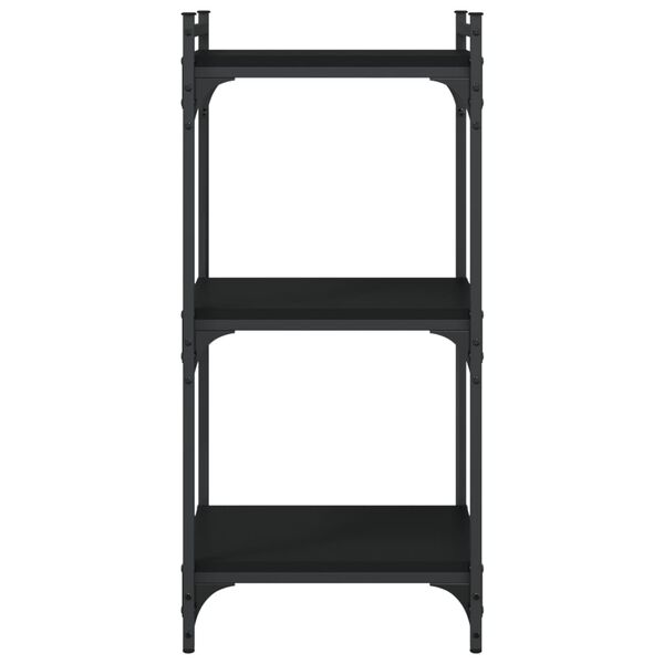 vidaXL Bookcase 3-Tier Black 40x30x86 cm Engineered Wood