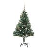 vidaXL Artificial Christmas Tree 150 LEDs&Ball Set&Flocked Snow 120 cm