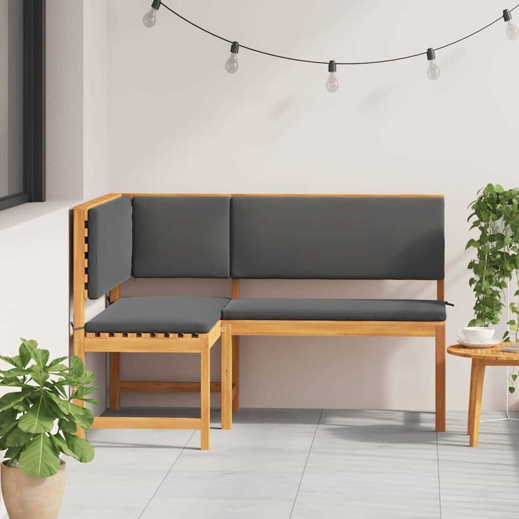 vidaXL Garden Corner Bench Brown 140 x 100 x 91cm Solid Acacia wood