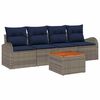 vidaXL Garden Sofa Set with Cushion 5 pcs Grey Poly Rattan