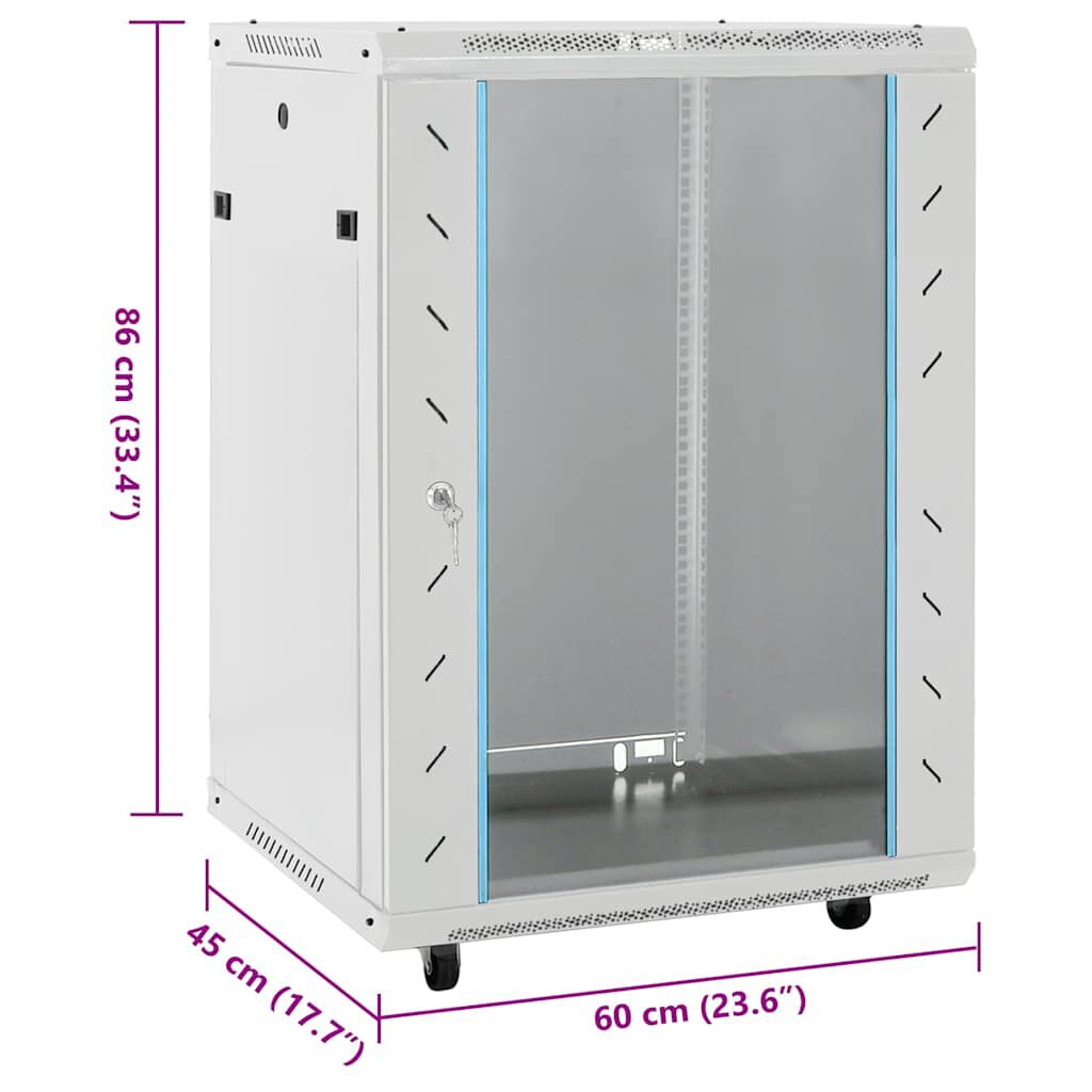 vidaXL 15U Network Cabinet 19" IP20 Grey 60x45x86 cm