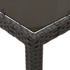 vidaXL 7 Piece Garden Dining Set with Cushions Black Poly Rattan