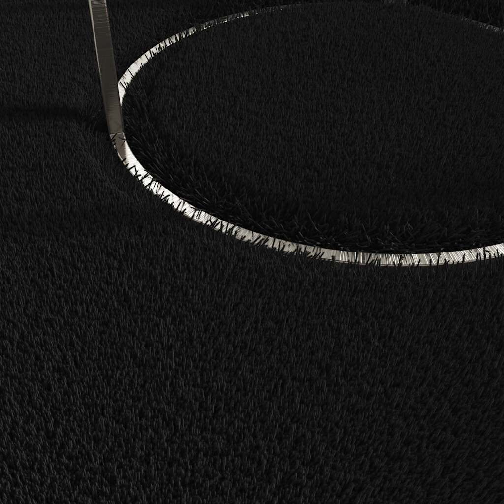 vidaXL Washable Rug Soft Shaggy Black 160x230 cm Anti Slip