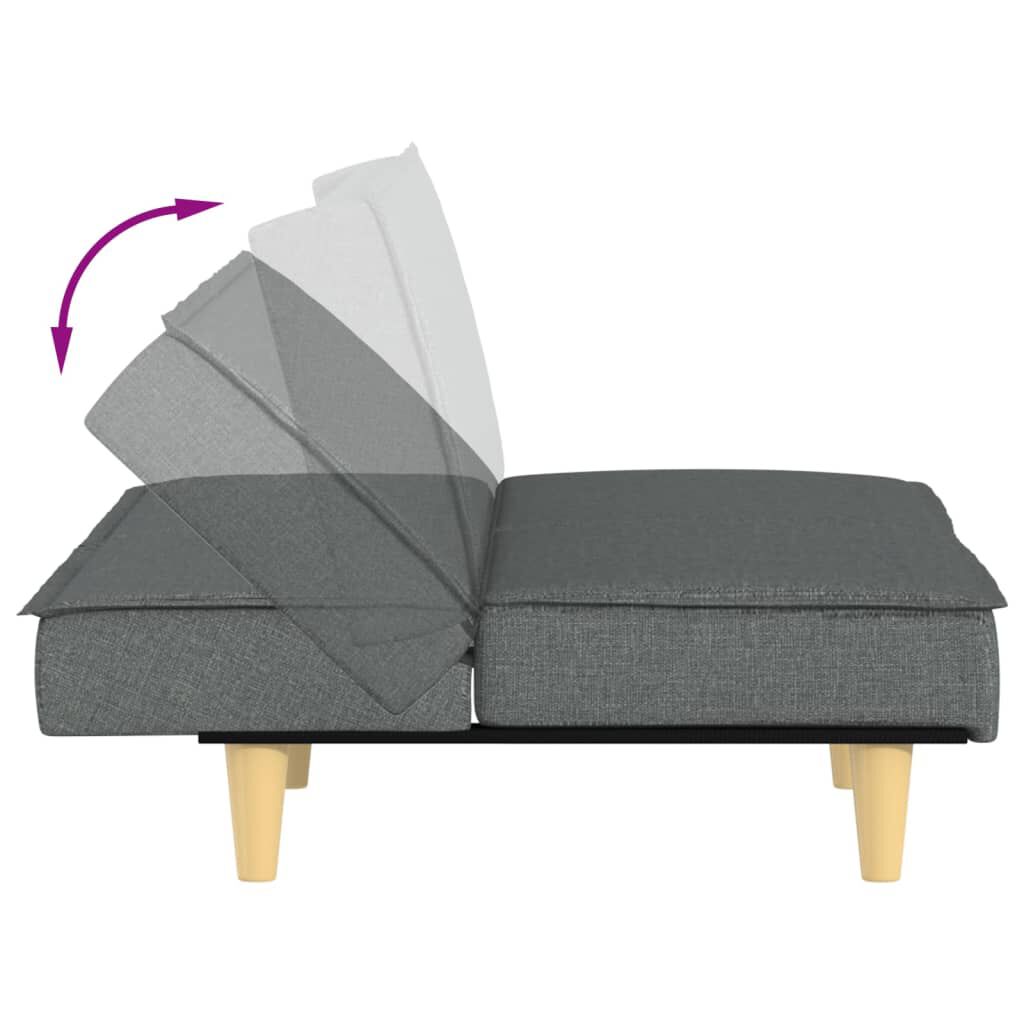 vidaXL Sofa Bed Dark Grey Fabric