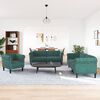 vidaXL 3 Piece Sofa Set Dark Green Velvet