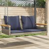 vidaXL Swing Bench with Cushions Grey 109x62x40 cm Poly Rattan