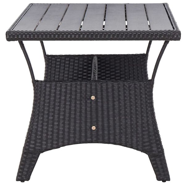 vidaXL Garden Table Black 120x70x66 cm Poly Rattan