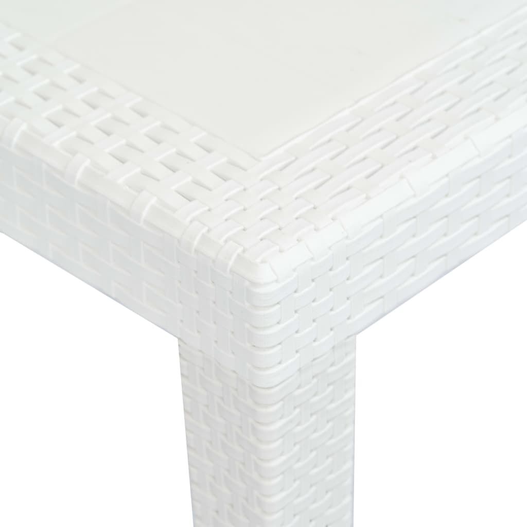 vidaXL 7 Piece Outdoor Dining Set Plastic White Rattan Look