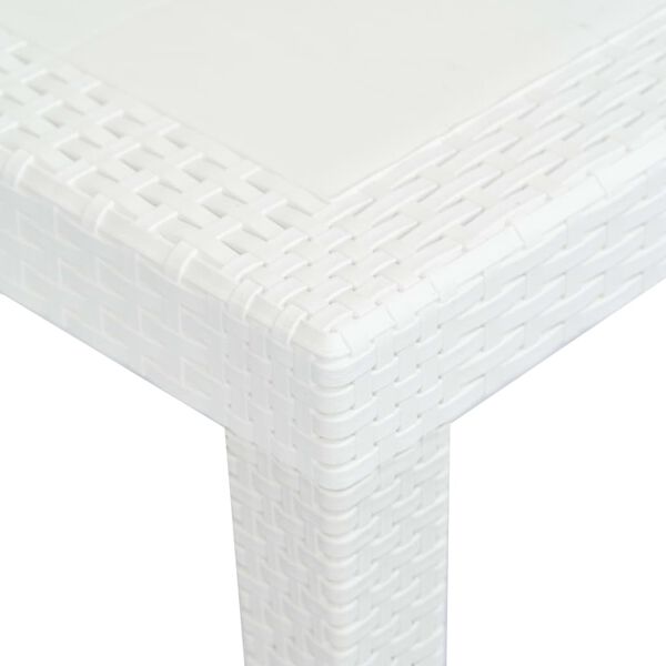 vidaXL 7 Piece Outdoor Dining Set Plastic White Rattan Look