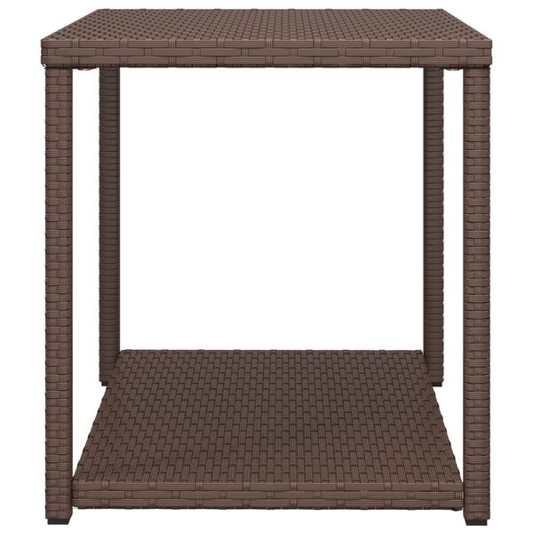 vidaXL Side Table Brown 55x45x49 cm Poly Rattan