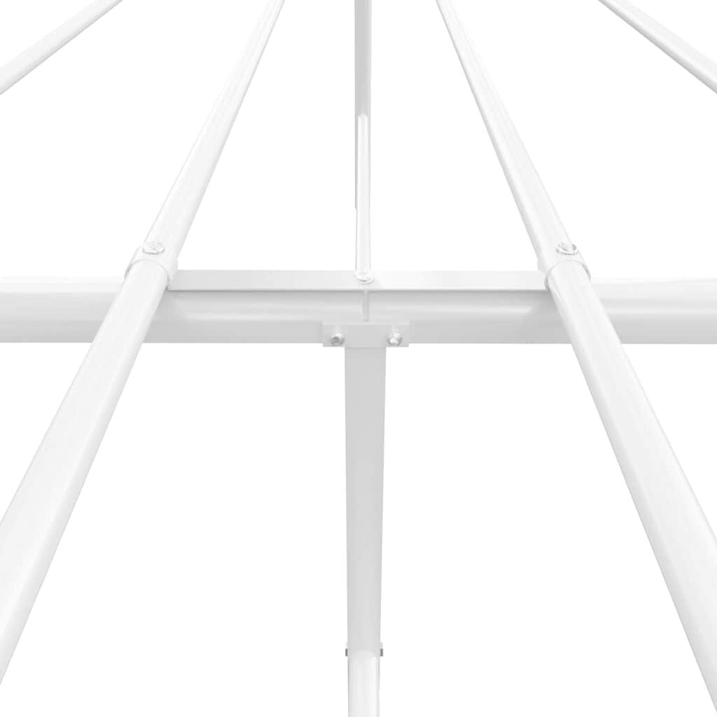 vidaXL Metal Bed Frame without Mattress with Footboard White 193x203cm