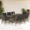 vidaXL 9 Piece Garden Dining Set with Cushions Grey Poly Rattan