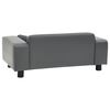 vidaXL Dog Sofa Grey 81x43x31 cm Plush and Faux Leather