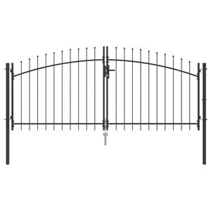 vidaXL Garden Gate with Lock Grey 125 x 300 cm Steel