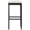 vidaXL Bar Stools with Cushions 3 pcs Black Poly Rattan