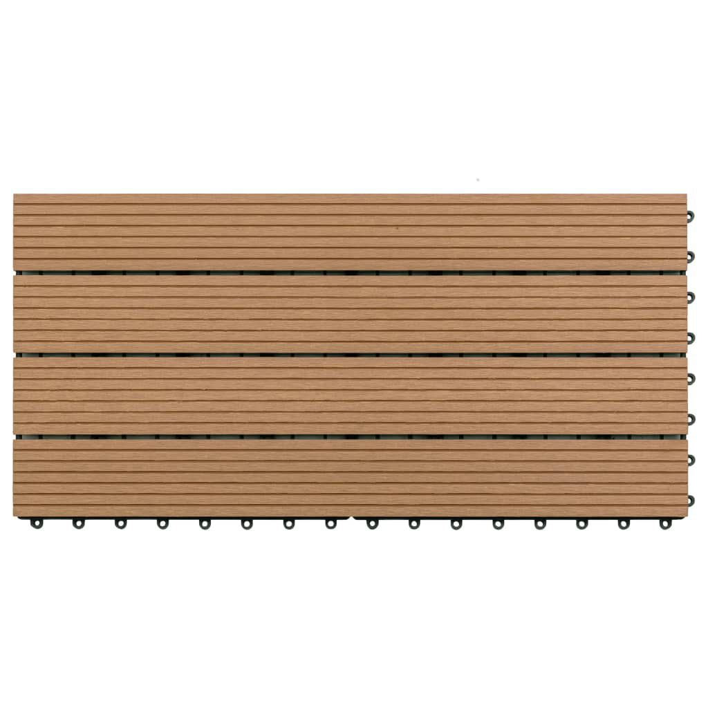 vidaXL Decking Tiles 6 pcs WPC 60x30 cm 1.08 m² Brown