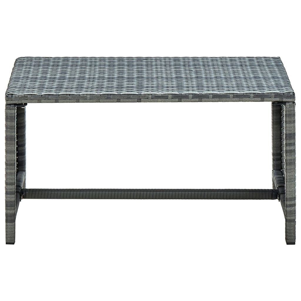 vidaXL 4 Piece Garden Lounge with Cushions Set Poly Rattan Grey