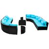 vidaXL 13 Piece Garden Lounge Set with Cushions Poly Rattan Blue